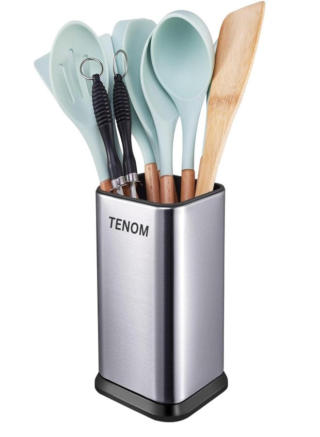TENOM Spoon Holder, Spoon Stand For Kitchen Steel, Cutlery Stand, Spoon Organiser For Kitchen, Ladle Holder, Spatula Holder, 12 cm, 11 cm , 12 x 11 x 17.7 Centimeters - Image 1